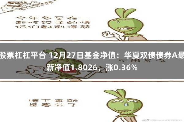 股票杠杠平台 12月27日基金净值：华夏双债债券A最新净值1.8026，涨0.36%